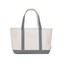 Medium Tote - Coated Canvas Natural with Gingham Black Trim - TRVL Design - Gaines Jewelers