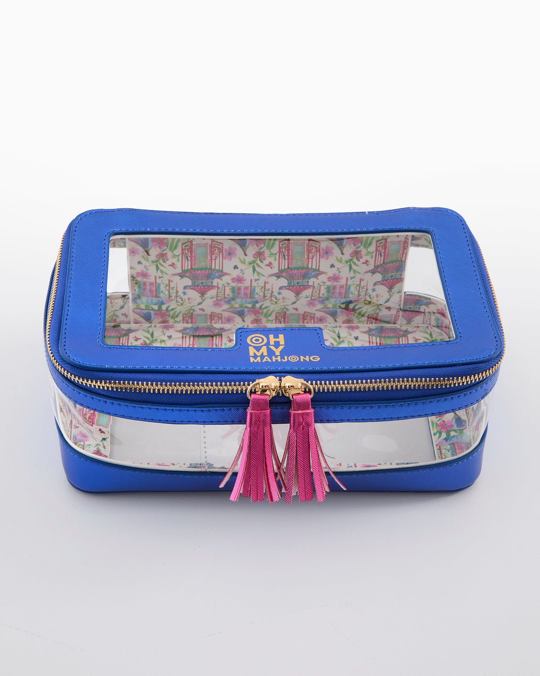Metallic Blue Tile Storage Bag- Oh My Mahjong - Gaines Jewelers