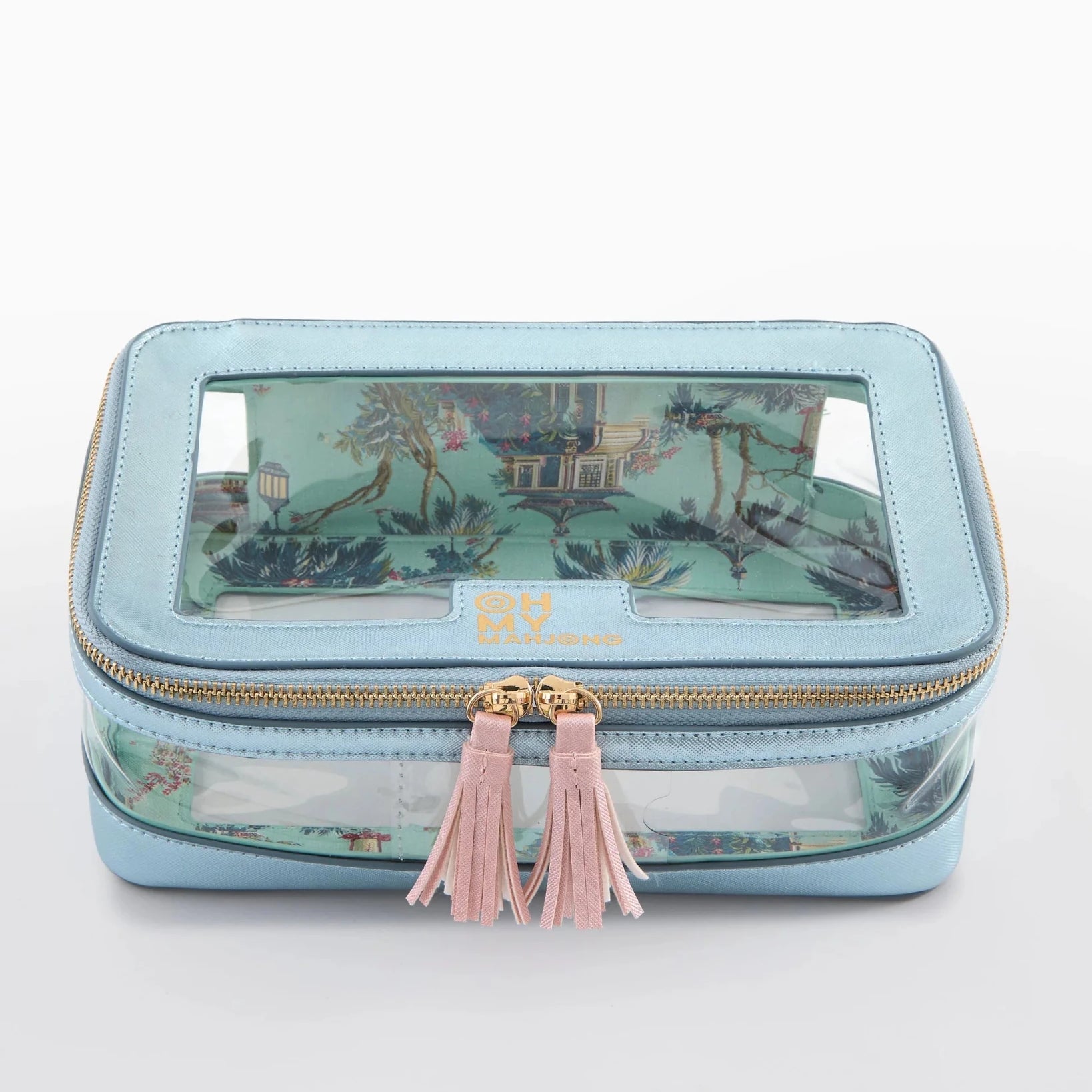 Metallic Light Blue Tile Storage Bag - Oh My Mahjong - Gaines Jewelers