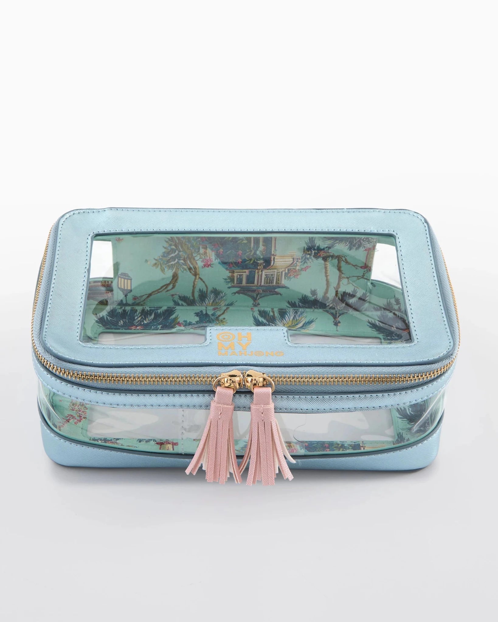 Metallic Light Blue Tile Storage Bag - Oh My Mahjong - Gaines Jewelers