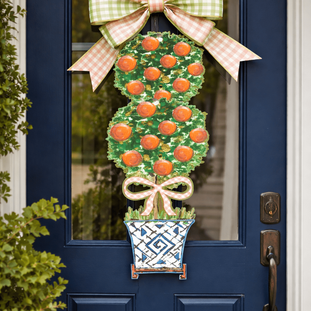Mid Mod Design LLC - LARGE Designer Citron Topiary Door Hanger - Gaines Jewelers