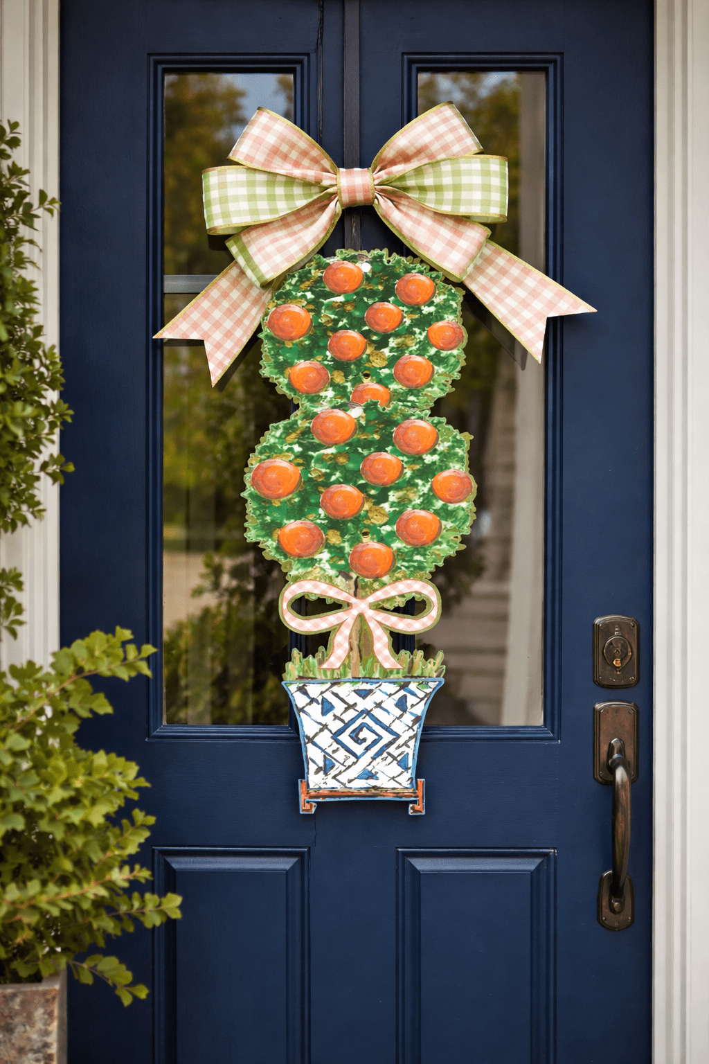 Mid Mod Design LLC - LARGE Designer Citron Topiary Door Hanger - Gaines Jewelers
