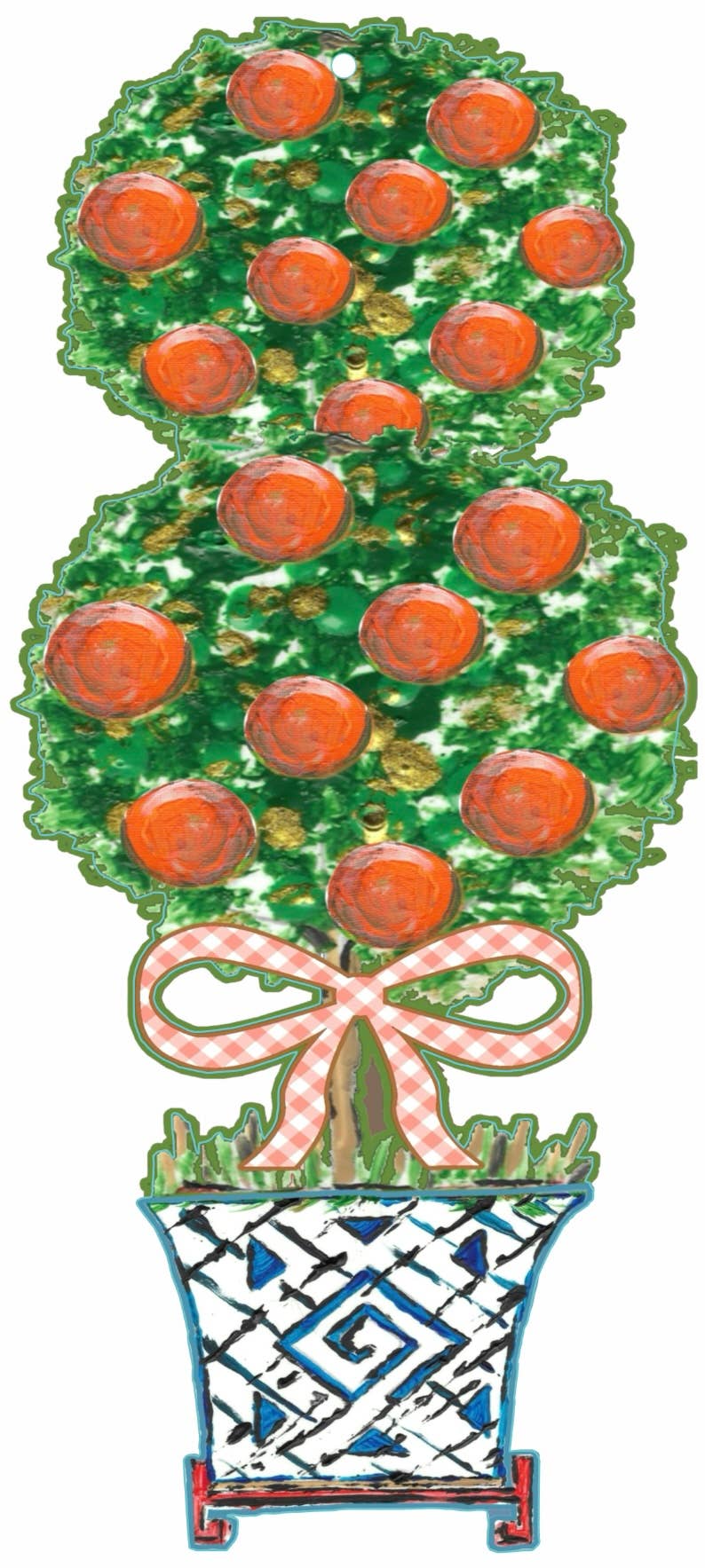 Mid Mod Design LLC - LARGE Designer Citron Topiary Door Hanger - Gaines Jewelers