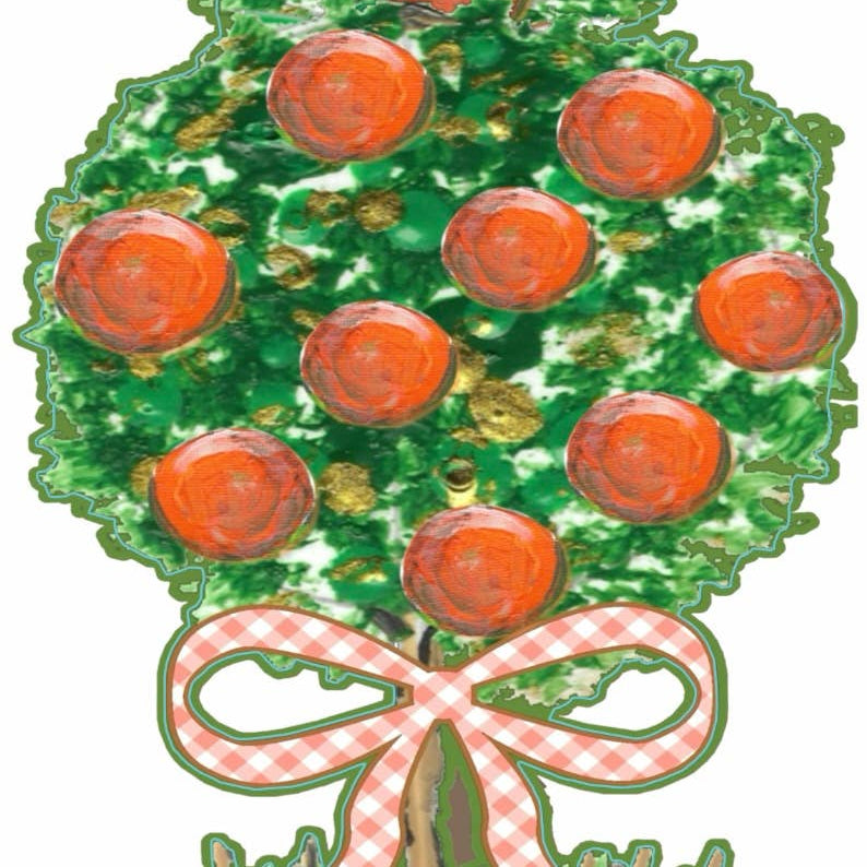 Mid Mod Design LLC - LARGE Designer Citron Topiary Door Hanger - Gaines Jewelers