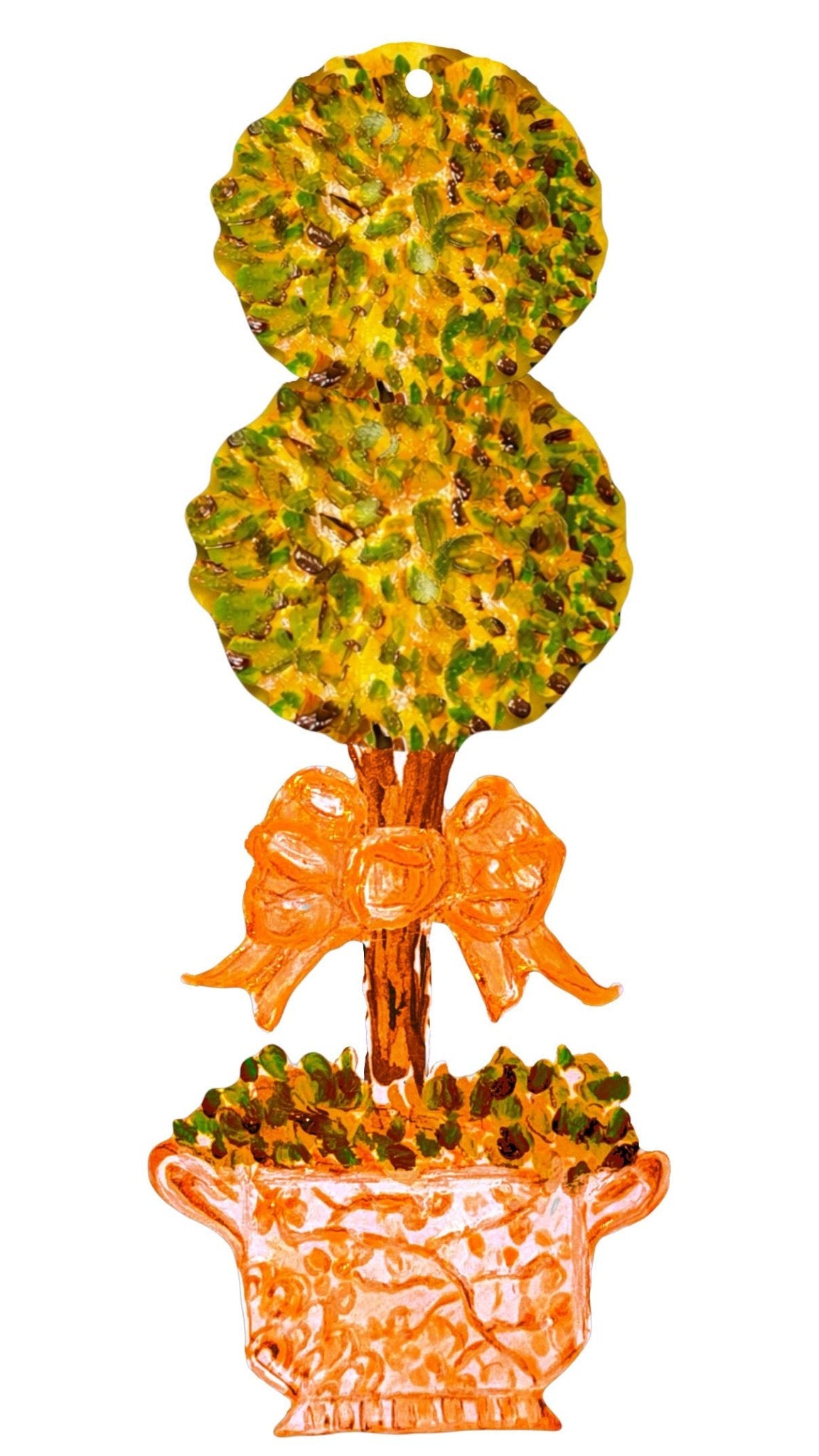 Mid Mod Design LLC - LARGE Designer Golden Hour Topiary Ginger Jar Door Hanger - Gaines Jewelers