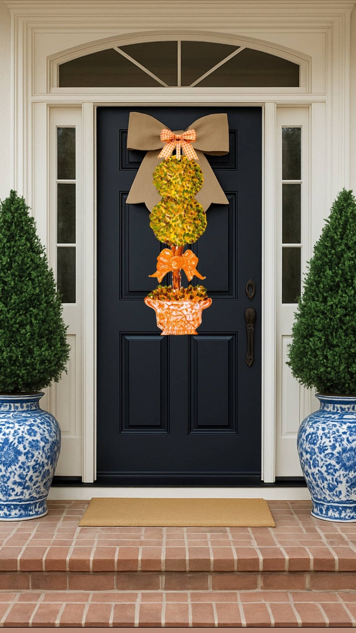 Mid Mod Design LLC - LARGE Designer Golden Hour Topiary Ginger Jar Door Hanger - Gaines Jewelers