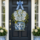 Mid Mod Design LLC - LARGE Designer Grand Millennial Hydrangeas Door Hanger - Gaines Jewelers