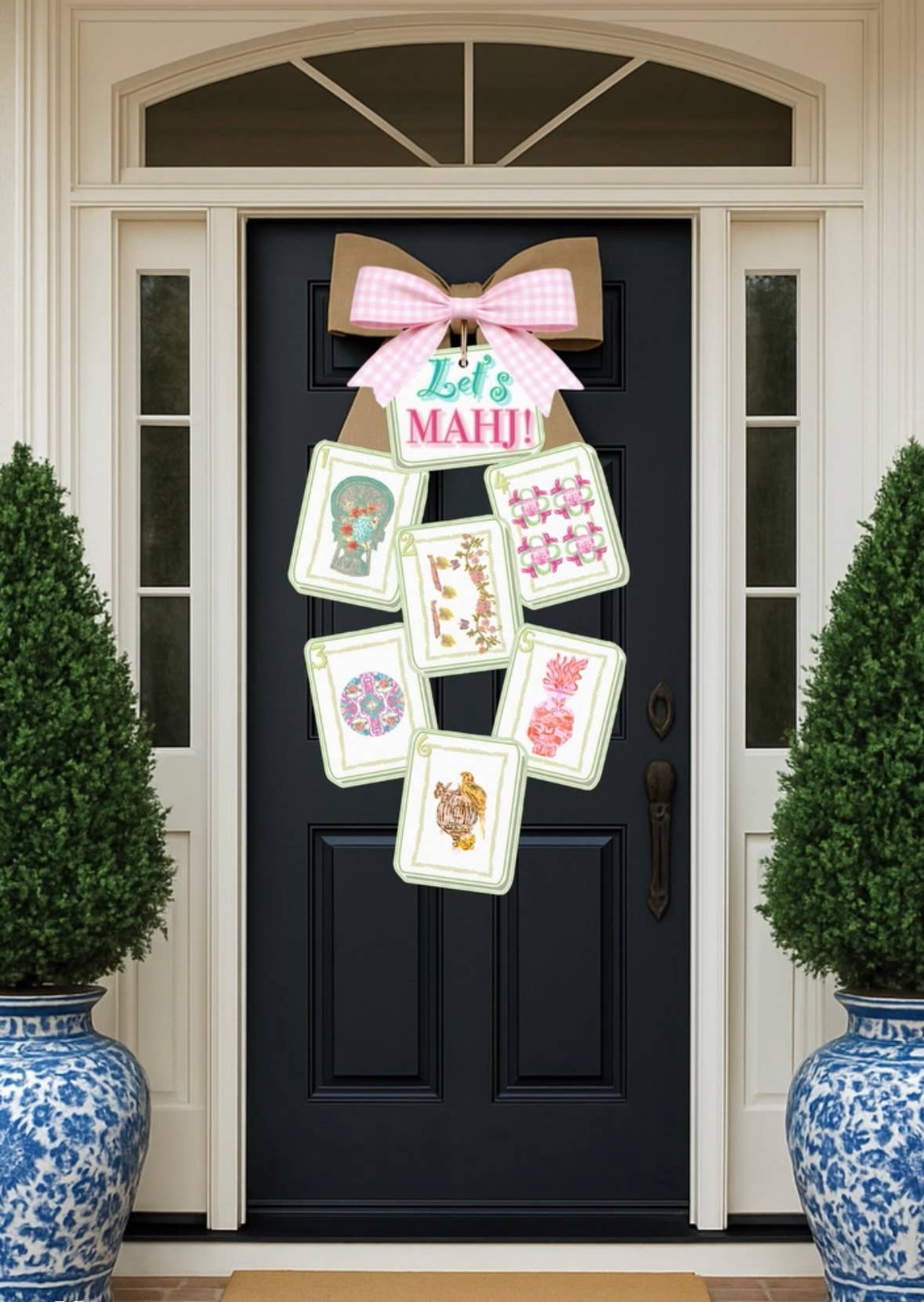 Mid Mod Design LLC - LARGE Designer Let’s MAHJ! Tile Door Hanger - Gaines Jewelers