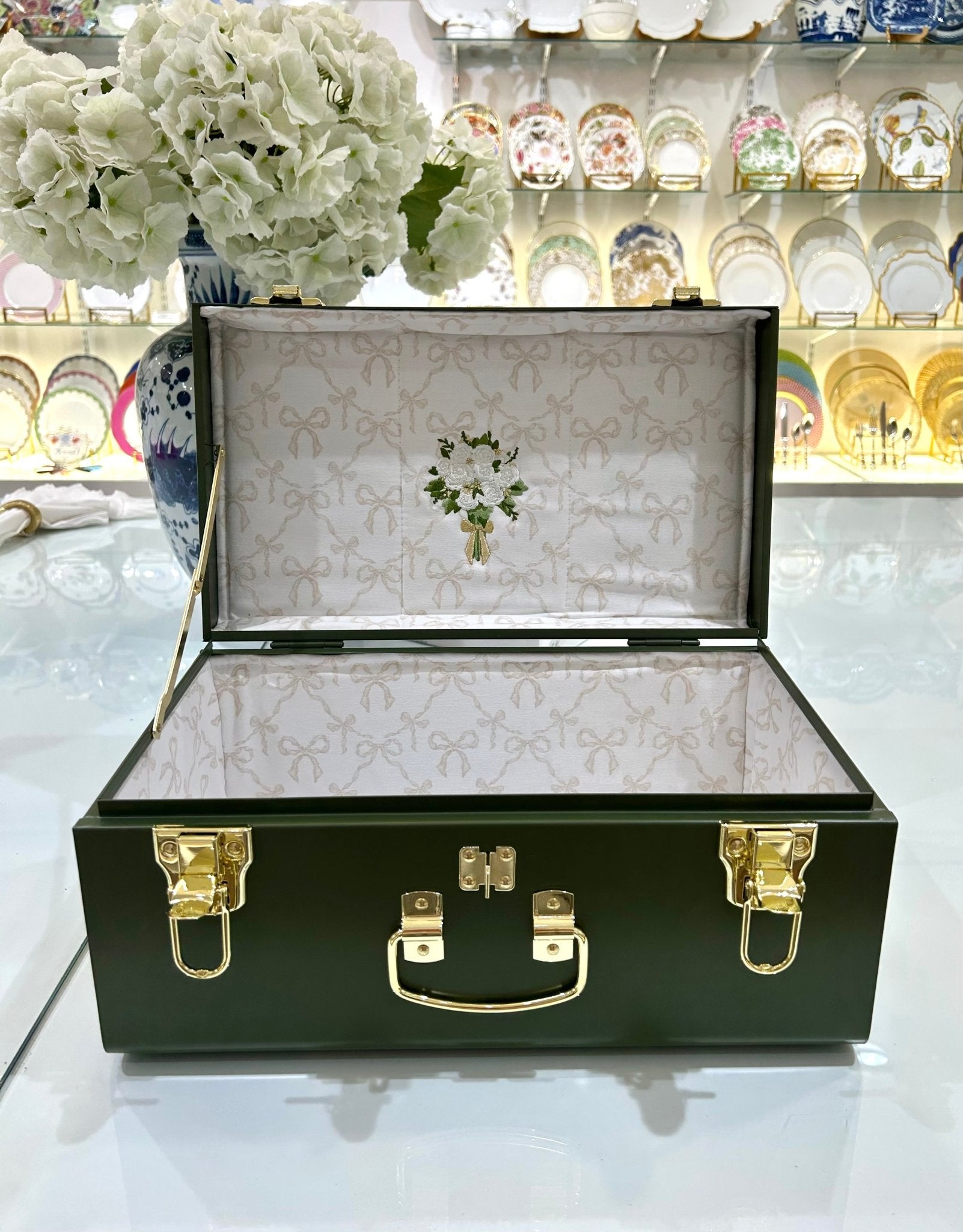 Mini Green Trunk "Briarcliff Bows" - Petite Keep - Gaines Jewelers