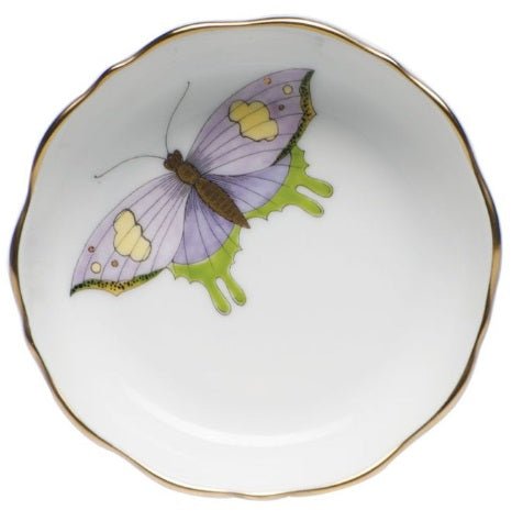 Mini Scalloped Dish in Multi Color Royal Garden Butterflies - Herend - Gaines Jewelers