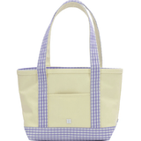 Mini Tote - Coated Canvas with Gingham Lilac Trim - TRVL Design - Gaines Jewelers