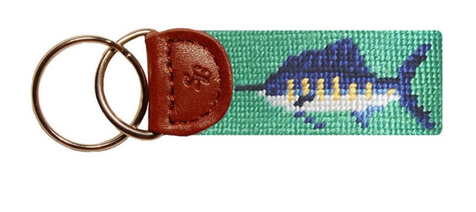 Mint Billfish Needlepoint Key Fob - Gaines Jewelers