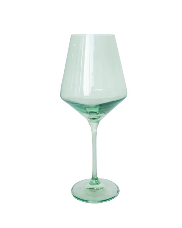 Mint Wine Stemware - Estelle Colored Glass - Gaines Jewelers