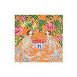 Monkeys Orange Napkin Cocktail - Caspari - Gaines Jewelers