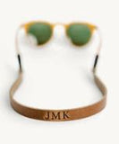 Monogrammed Sunglass Strap - Natural / 3 Letter Monogram - Clayton & Crume - Gaines Jewelers