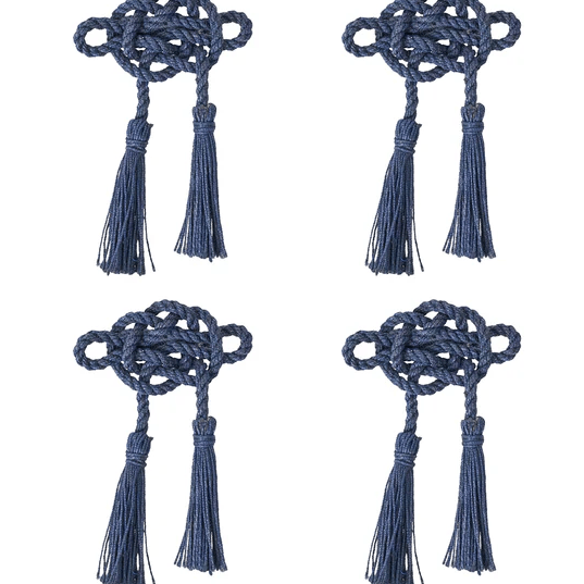 Mystic Knot Napkin Ring Set/4 - Navy - Juliska - Gaines Jewelers
