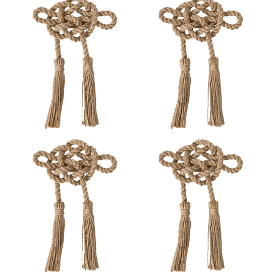 Mystic Knot Napkin Ring Set/4 - Taupe - Juliska - Gaines Jewelers