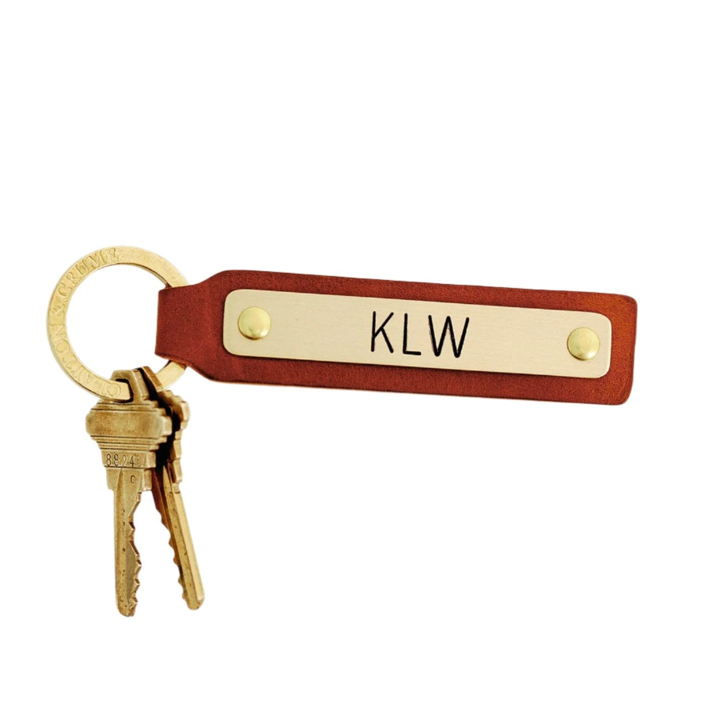 Nameplate Key Fob - Antique Saddle - Clayton & Crume - Gaines Jewelers