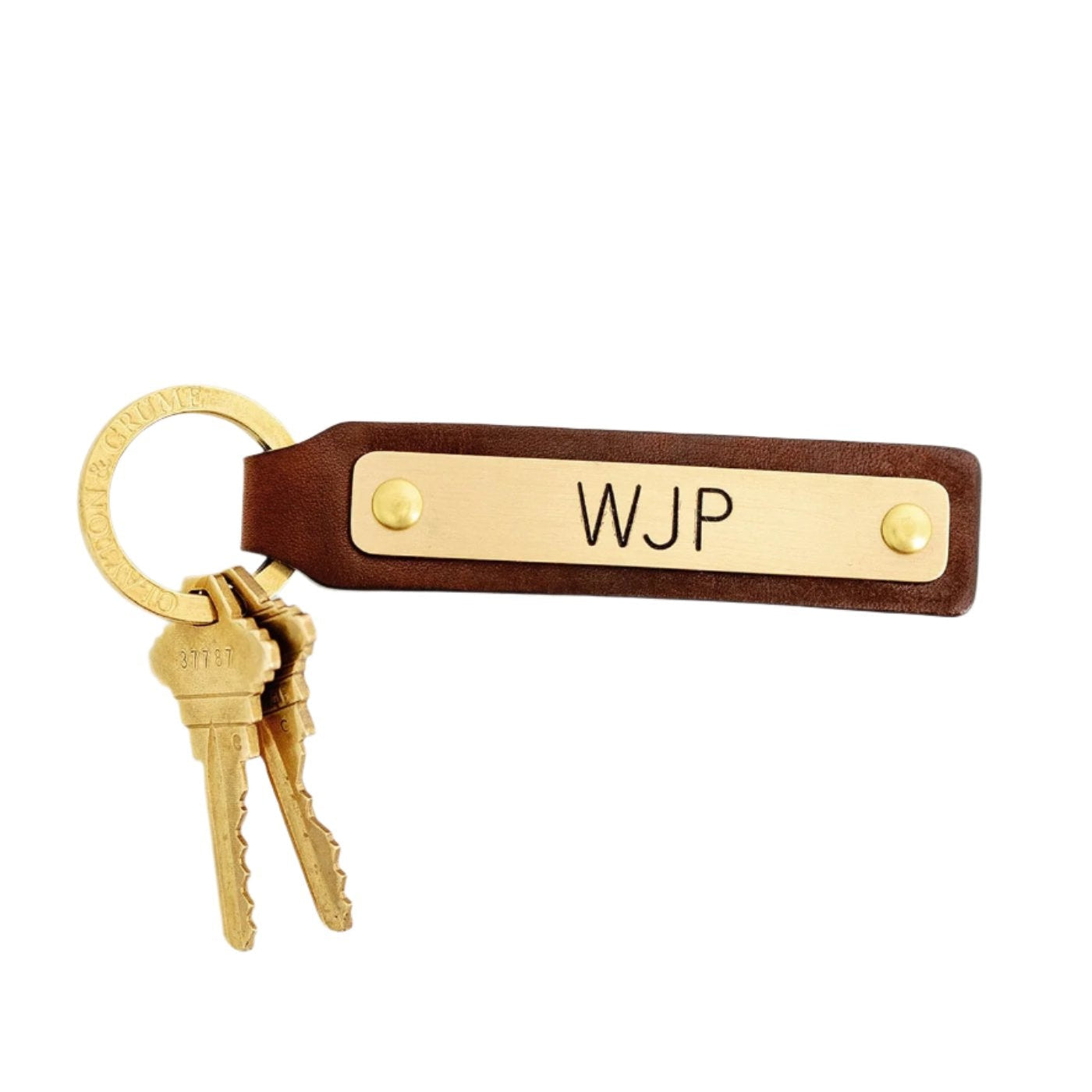 Nameplate Key Fob - Brown Bridle - Clayton & Crume - Gaines Jewelers
