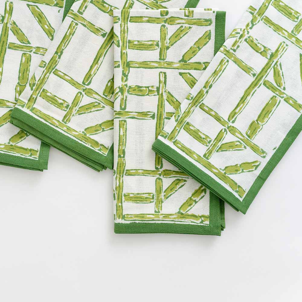 Napkin Set of 4 Green Bamboo - Gaines Jewelers
