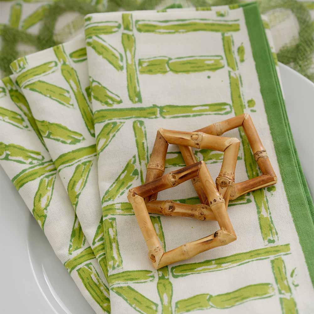 Napkin Set of 4 Green Bamboo - Gaines Jewelers