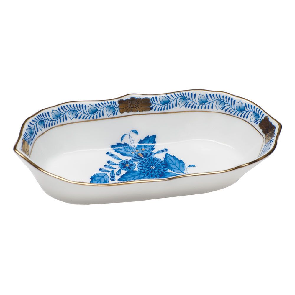 Narrow Pin Dish-Blue - Herend - Gaines Jewelers