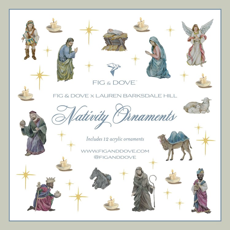 Nativity Acrylic Ornaments by Lauren Barksdale Hill - Fig & Dove - Gaines Jewelers