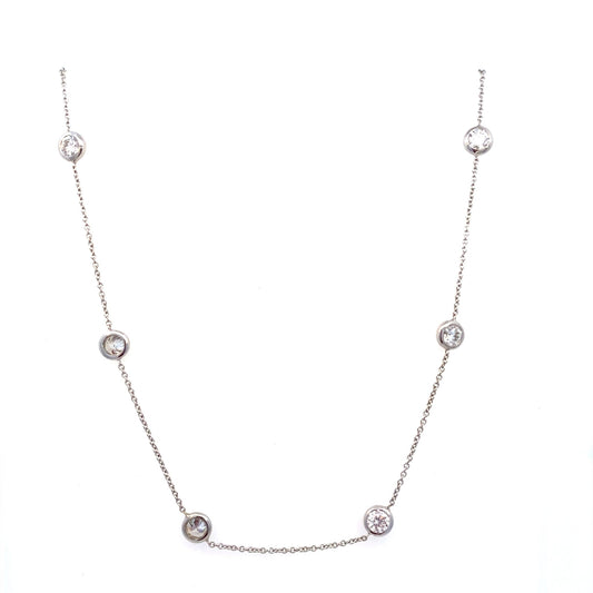 Necklace - 14 KWG LAB 4.5mm Diamond Stations - Matt Peterson - Gaines Jewelers