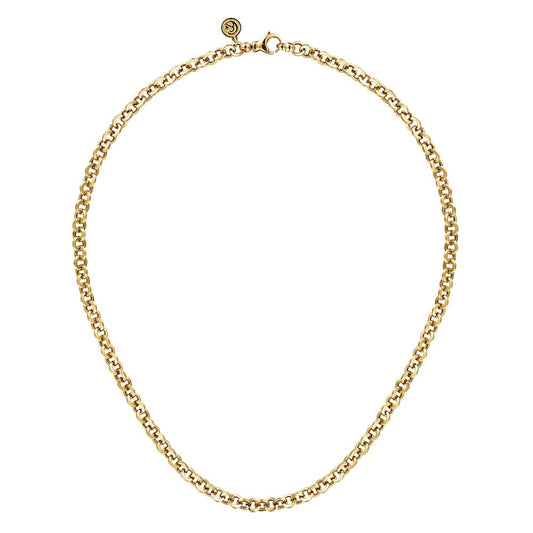 Necklace 14K Yellow Gold Round Link Chain Necklace * Contemporary Collection 17" - Gaines Jewelers