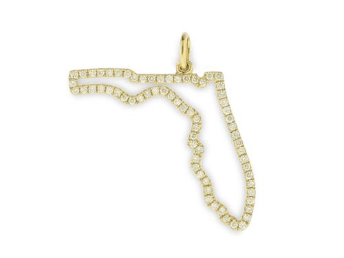 Necklace - 14kt yellow gold Pendant Diamond Florida - Gaines Jewelers