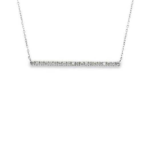 ***Necklace-.25ctw Diamond Bar Trapeze Style 14k wg - Gaines Jewelers