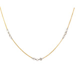 Necklace - 3 sections of 3 diamonds on yellow gold chain - Gaines Jewelers