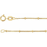 Necklace - beaded curb chain 1mm 18" yellow gold - filled - Gaines Jewelers