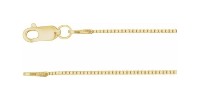 Necklace - box chain .75mm 18" 14kt yellow gold - Gaines Jewelers