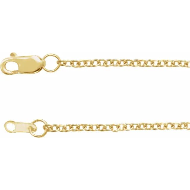Necklace - cable link chain 1.5mm 18" 14kt yellow gold - Gaines Jewelers