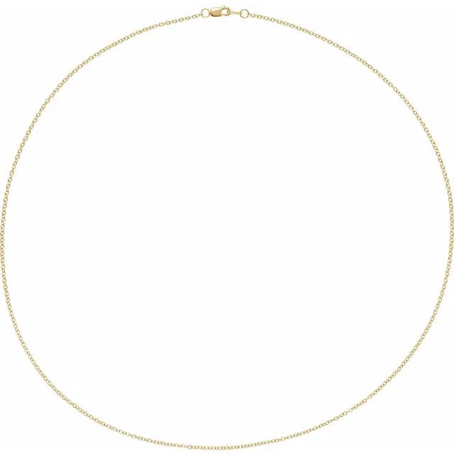 Necklace - cable link chain 1.5mm 18" 14kt yellow gold - Gaines Jewelers