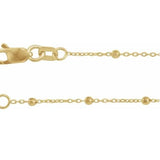 Necklace - cable link chain with faceted bead stations .85mm 18" 14kt yellow gold - Gaines Jewelers