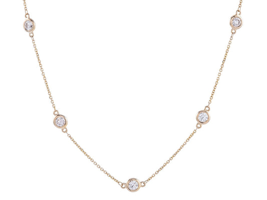 Necklace - diamond by the yard,12=1.03ct 18" 14kt yellow gold - Gaines Jewelers