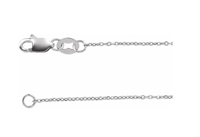 Necklace - diamond cut cable chain 1mm 18" 14kt white gold - Gaines Jewelers