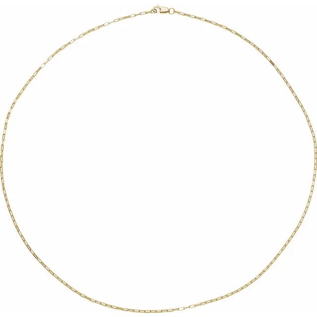 Necklace - elongated box chain 1.2mm 18" yellow gold - filled - Gaines Jewelers
