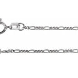 Necklace - figaro chain 1.28mm 18" 14kt white gold - Gaines Jewelers