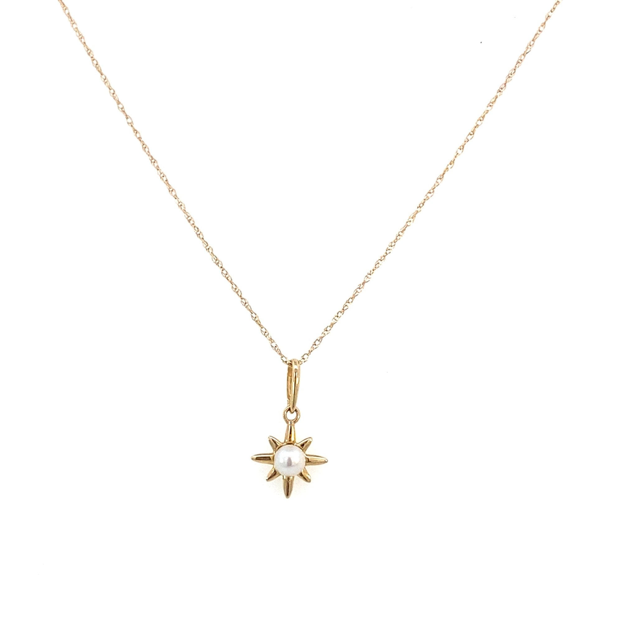 Necklace fresh water pearl in a sunburst 14kt yellow gold - Mastoloni - Gaines Jewelers