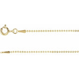 Necklace - hollow bead chain 1mm yellow gold - filled - Gaines Jewelers
