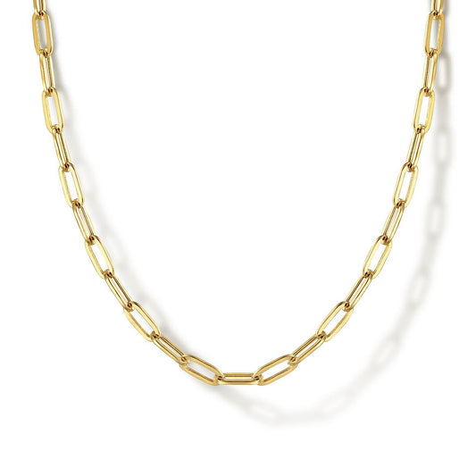 Necklace paperclip style 18" 14kt yellow gold - Gaines Jewelers