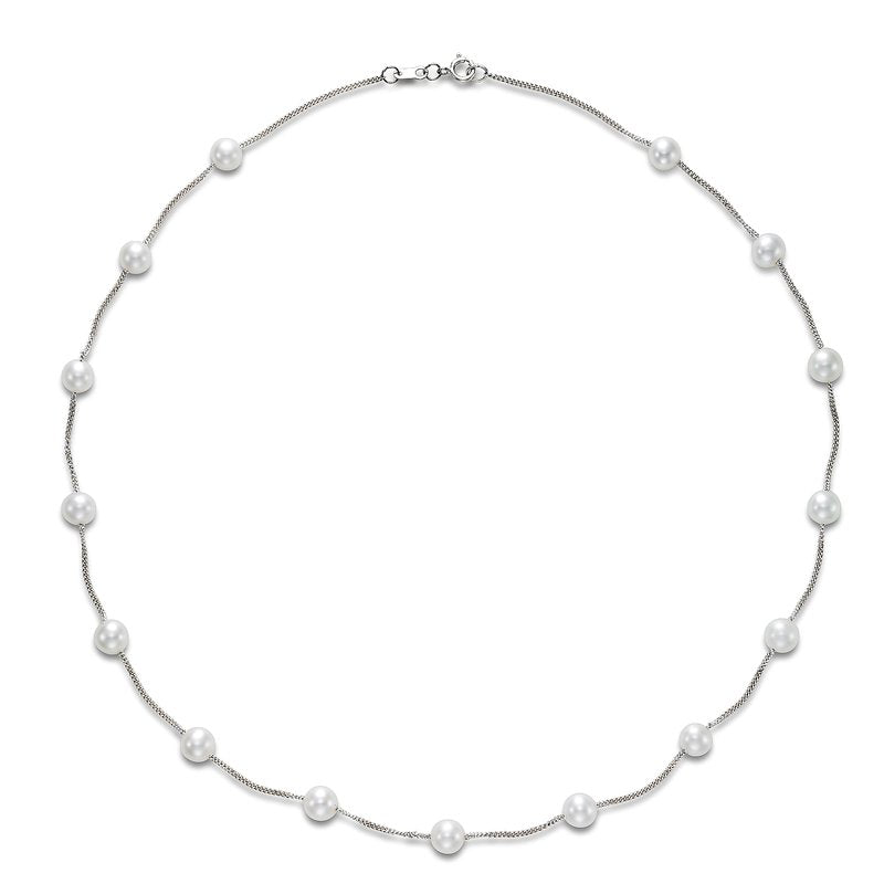 Necklace pearl tin cup with curved segments - Gaines Jewelers