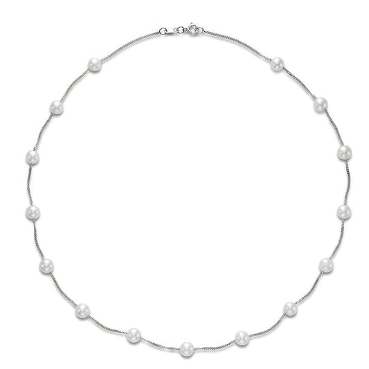 Necklace pearl tin cup with curved segments - Gaines Jewelers