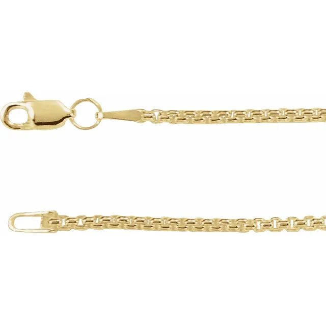 Necklace - rounded box chain 1.8mm 18" yellow gold - filled - Gaines Jewelers