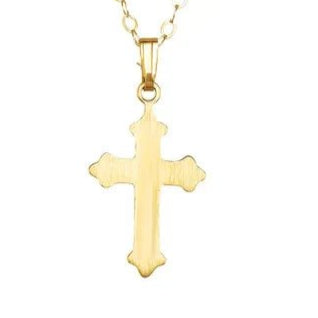 Necklace - small cross with decorative attributes 14kt yellow gold - Gaines Jewelers