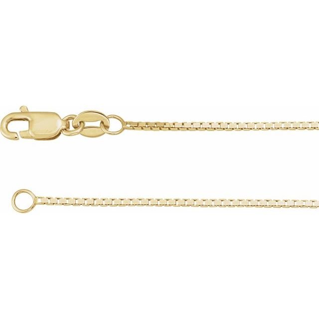 Necklace - thin box chain .55mm 18" 14k yellow gold - Gaines Jewelers