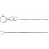 Necklace - thin box link chain .55mm 18" 14kt white gold - Gaines Jewelers